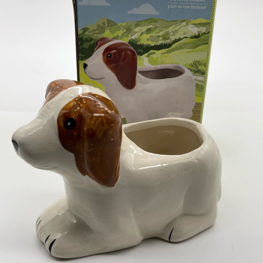 NEW Dog Ceramic Succulent Mini Animal Planter Duncan the Dog
